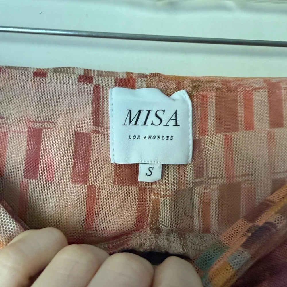 Misa Froma Crop Tank + Bruna Maxi Skirt Mesh Disco Matrix Coord Matching Set S